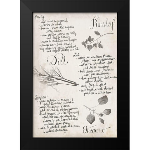 Herb Collection E Black Modern Wood Framed Art Print by Popp, Grace