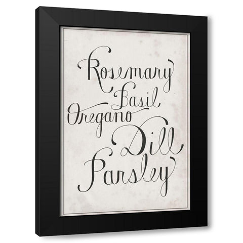 Herb Collection F Black Modern Wood Framed Art Print with Double Matting by Popp, Grace