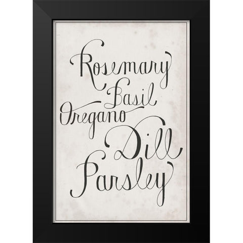 Herb Collection F Black Modern Wood Framed Art Print by Popp, Grace