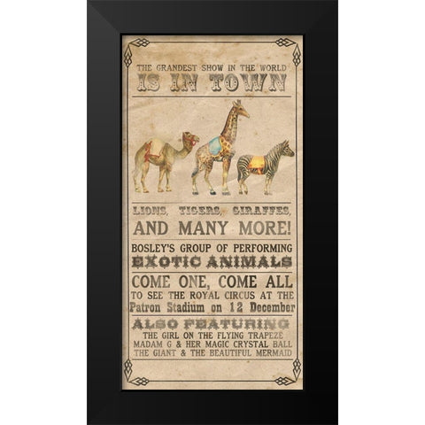 Vintage Circus Collection B Black Modern Wood Framed Art Print by Popp, Grace