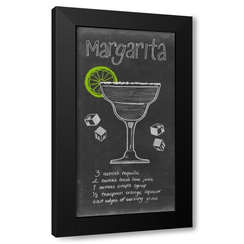 Chalkboard Cocktails Collection B Black Modern Wood Framed Art Print with Double Matting by Popp, Grace