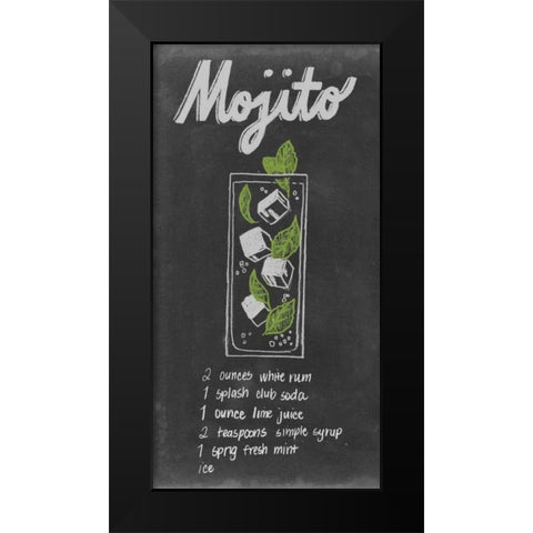 Chalkboard Cocktails Collection C Black Modern Wood Framed Art Print by Popp, Grace