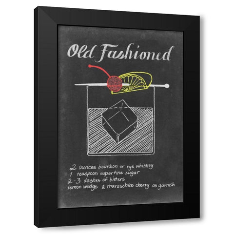 Chalkboard Cocktails Collection E Black Modern Wood Framed Art Print by Popp, Grace
