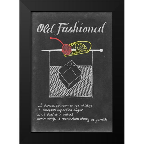 Chalkboard Cocktails Collection E Black Modern Wood Framed Art Print by Popp, Grace