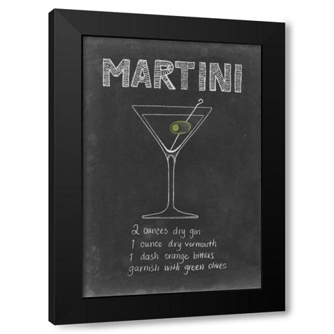 Chalkboard Cocktails Collection F Black Modern Wood Framed Art Print by Popp, Grace