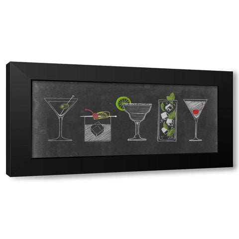 Chalkboard Cocktails Collection G Black Modern Wood Framed Art Print with Double Matting by Popp, Grace