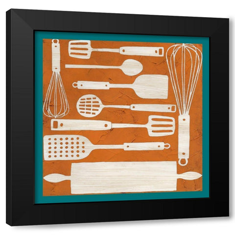 Kitchen Kitsch Collection F Black Modern Wood Framed Art Print with Double Matting by Vess, June Erica