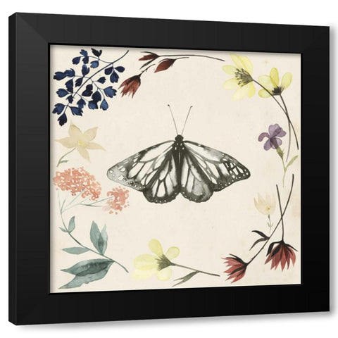 Pressed Flower Collection E Black Modern Wood Framed Art Print with Double Matting by Popp, Grace