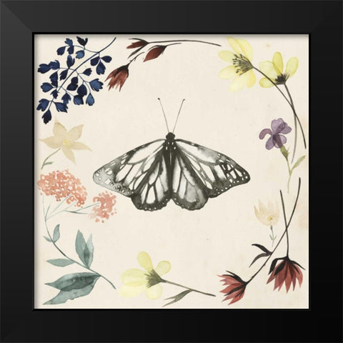 Pressed Flower Collection E Black Modern Wood Framed Art Print by Popp, Grace