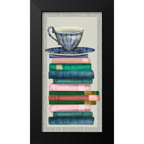 A Spot of Tea Collection B Black Modern Wood Framed Art Print by Fab Funky
