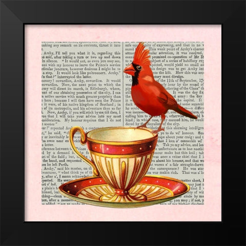 A Spot of Tea Collection F Black Modern Wood Framed Art Print by Fab Funky