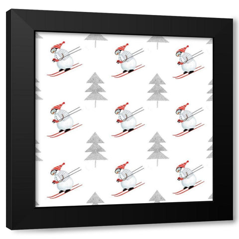 Snow Day Collection I Black Modern Wood Framed Art Print with Double Matting by Borges, Victoria