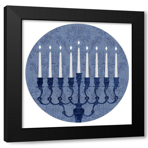 Sophisticated Hanukkah Collection C Black Modern Wood Framed Art Print with Double Matting by Borges, Victoria