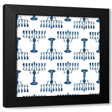Sophisticated Hanukkah Collection F Black Modern Wood Framed Art Print with Double Matting by Borges, Victoria