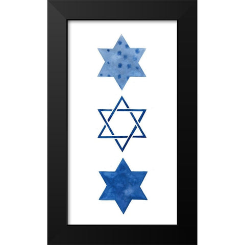 Indigo Hanukkah Collection B Black Modern Wood Framed Art Print by Borges, Victoria