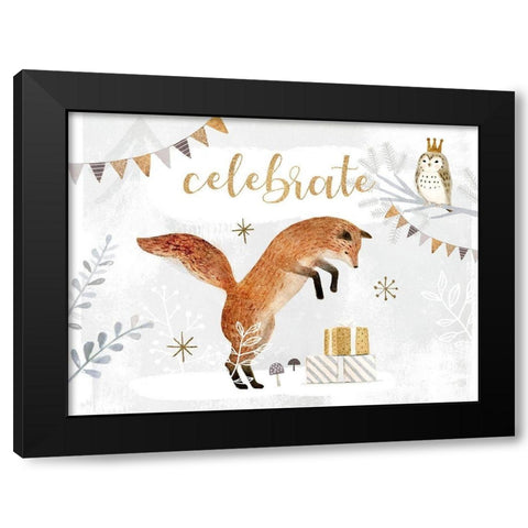 Woodland Celebration Collection A Black Modern Wood Framed Art Print with Double Matting by Borges, Victoria