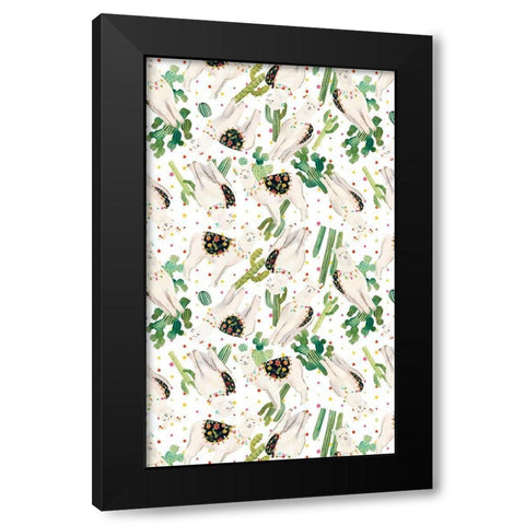 Sweet Alpaca Collection E Black Modern Wood Framed Art Print with Double Matting by Borges, Victoria