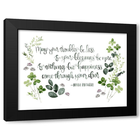 Clover Sayings Collection A Black Modern Wood Framed Art Print with Double Matting by Parker, Jennifer Paxton