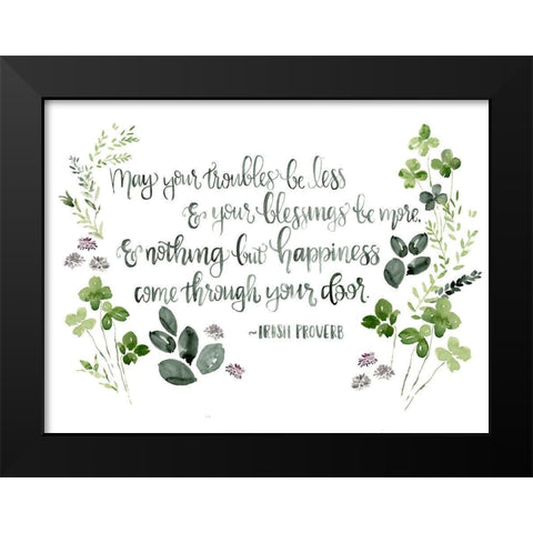 Clover Sayings Collection A Black Modern Wood Framed Art Print by Parker, Jennifer Paxton