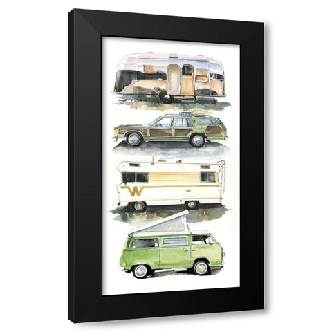 Summer Vacation Collection B Black Modern Wood Framed Art Print by Parker, Jennifer Paxton