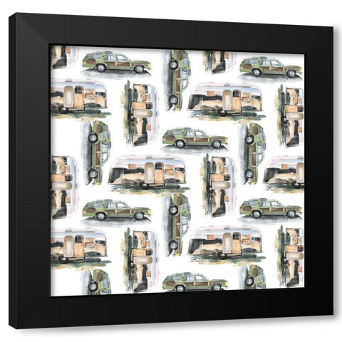 Summer Vacation Collection F Black Modern Wood Framed Art Print with Double Matting by Parker, Jennifer Paxton