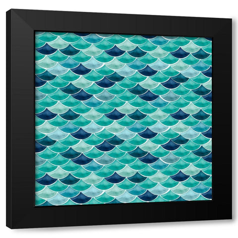 Mermaid Scales Collection F Black Modern Wood Framed Art Print by Popp, Grace