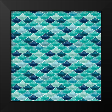 Mermaid Scales Collection F Black Modern Wood Framed Art Print by Popp, Grace