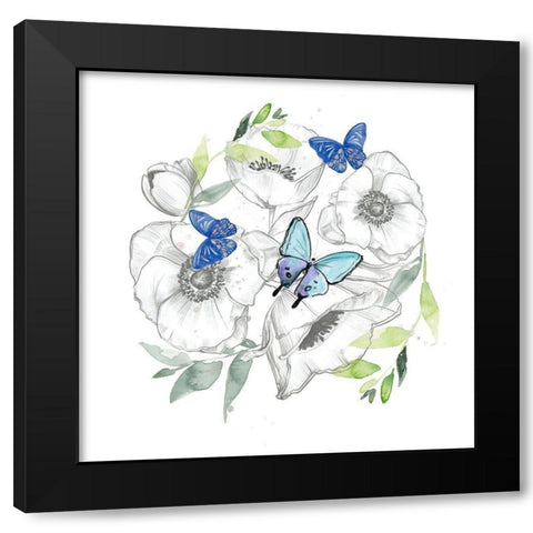 Watercolor Butterfly Collection C Black Modern Wood Framed Art Print by Parker, Jennifer Paxton