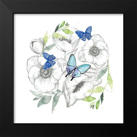 Watercolor Butterfly Collection C Black Modern Wood Framed Art Print by Parker, Jennifer Paxton