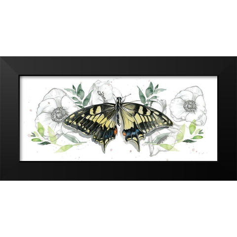 Watercolor Butterfly Collection D Black Modern Wood Framed Art Print by Parker, Jennifer Paxton