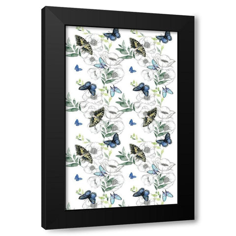 Watercolor Butterfly Collection E Black Modern Wood Framed Art Print by Parker, Jennifer Paxton