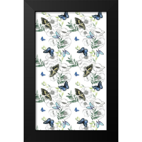 Watercolor Butterfly Collection E Black Modern Wood Framed Art Print by Parker, Jennifer Paxton