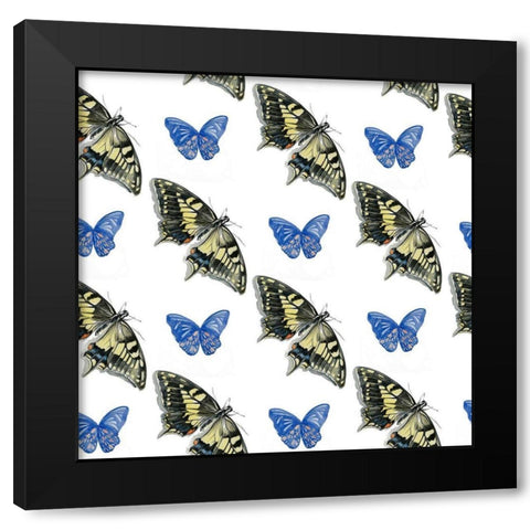 Watercolor Butterfly Collection F Black Modern Wood Framed Art Print with Double Matting by Parker, Jennifer Paxton