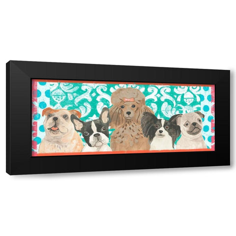 Parlor Pooch Collection D Black Modern Wood Framed Art Print by Vess, June Erica