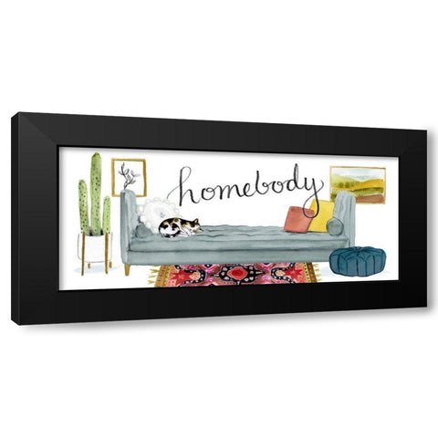 Homebody Collection D Black Modern Wood Framed Art Print with Double Matting by Borges, Victoria