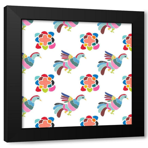 Folklorica Collection H Black Modern Wood Framed Art Print by Vess, June Erica