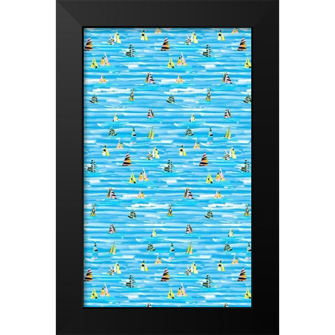 Capri Collection E Black Modern Wood Framed Art Print by Blanckslate