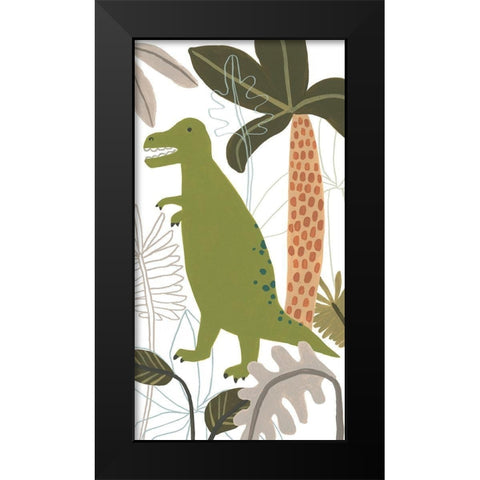 Mighty Dinos Collection B Black Modern Wood Framed Art Print by Vess, June Erica