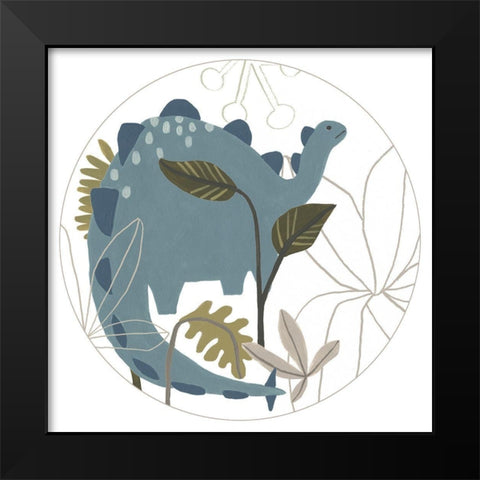 Mighty Dinos Collection C Black Modern Wood Framed Art Print by Vess, June Erica