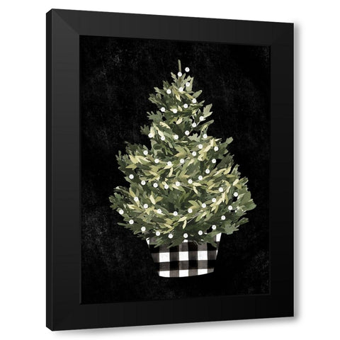 Modern Gingham Christmas Collection B Black Modern Wood Framed Art Print by Caroline, Emma