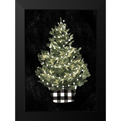 Modern Gingham Christmas Collection B Black Modern Wood Framed Art Print by Caroline, Emma