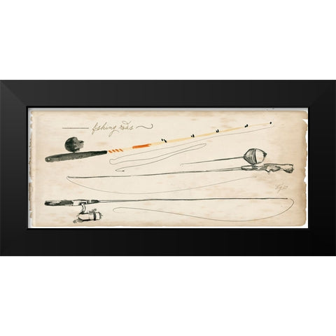 Tackle Box Collection D Black Modern Wood Framed Art Print by Parker, Jennifer Paxton