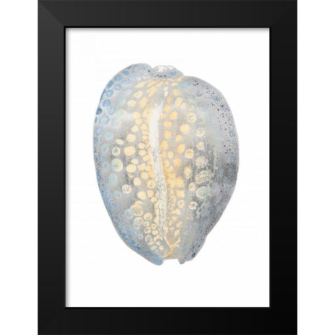 Silver Foil Shell II with Hand Color Black Modern Wood Framed Art Print by Vision Studio