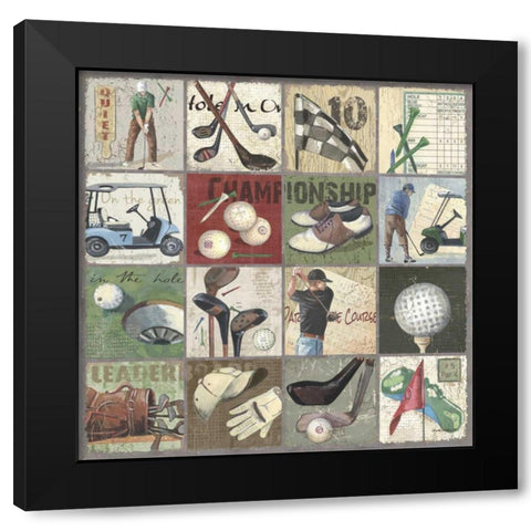 Golf Sampler I Black Modern Wood Framed Art Print by Phillips, Anita