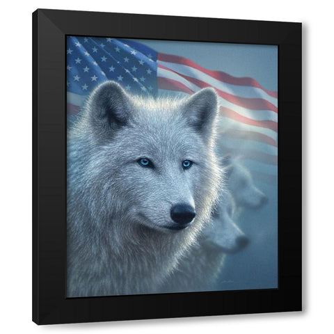 Arctic Wolves America Black Modern Wood Framed Art Print with Double Matting by Bogle, Collin