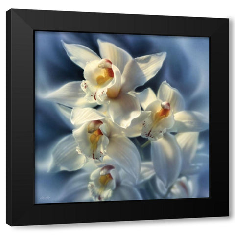 Orchids Black Modern Wood Framed Art Print with Double Matting by Bogle, Collin