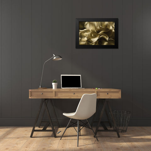 Golden Lilies Black Modern Wood Framed Art Print by Bogle, Collin