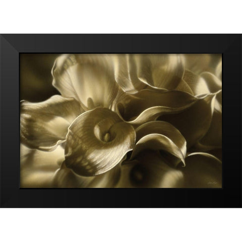 Golden Lilies Black Modern Wood Framed Art Print by Bogle, Collin