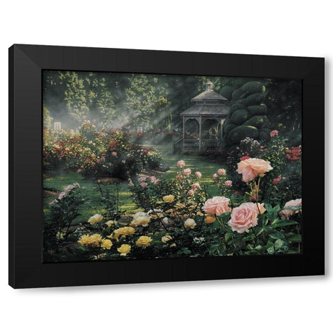 Rose Garden - Paradise Found Black Modern Wood Framed Art Print with Double Matting by Bogle, Collin