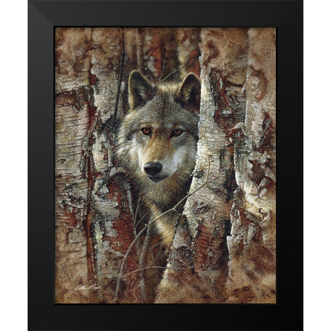 Wolf - Woodland Spirit Black Modern Wood Framed Art Print by Bogle, Collin